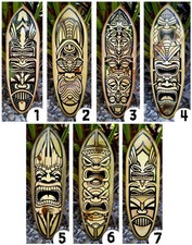 Tiki Surfboard Decoration Artwork- Wood Surfboard Tiki Tribal Wall Art Decor