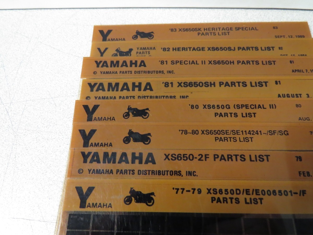 Vintage Yamaha OEM 77-83 XS650 Parts List Microfiche Lot of 8 | eBay