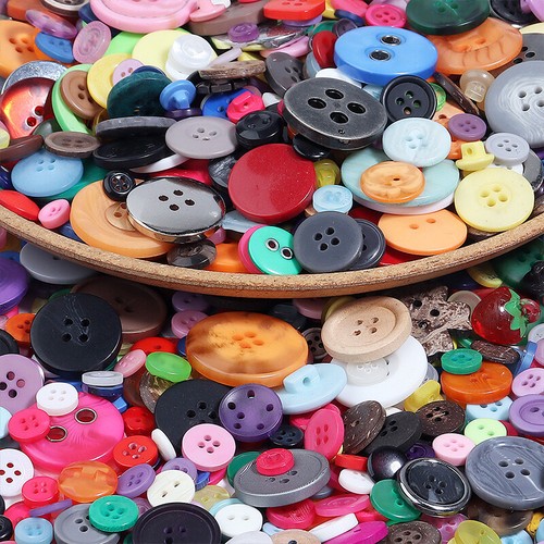 Mixed Color Round Buttons Handmade DIY Buttons Painting Flower Material Package - Picture 9 of 23
