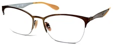 RAY-BAN RB6345 2732 Light Beige Half Rimless Eyeglasses Frame 52-17-135