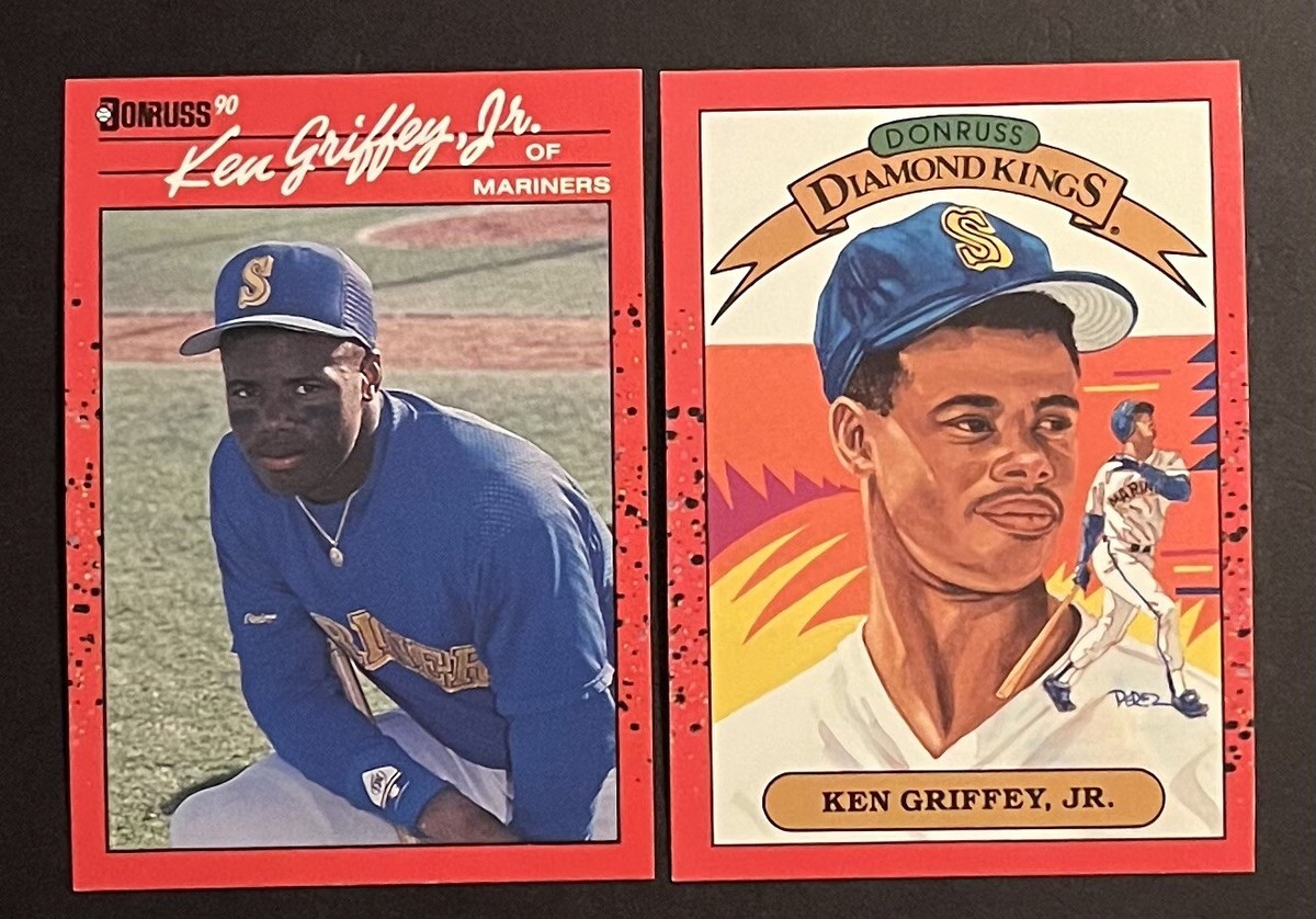 2 CARD LOT 1990 DONRUSS KEN GRIFFEY JR. #365 DIAMOND KINGS