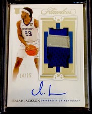 2020 Panini Flawless Isaiah Jackson RC Auto 2-Color Patch 14/25