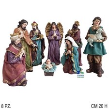 NATIVITA' PRESEPE SET 8 PZ CM 20 H TUTTI I PERSONAGGI DELLA NATIVITA' NATALIZIA