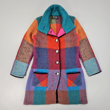 John Branigan Weavers Womens Tweed Coat Xs Emma Herringbone Wool Donegal Red