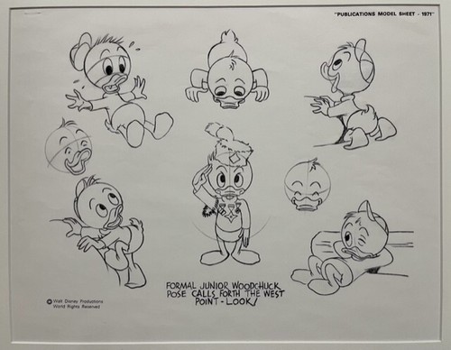 Disney 1971 Publikationen Modellbogen Junior Woodchucks Huey Dewey Louie mattiert - Bild 2 von 2