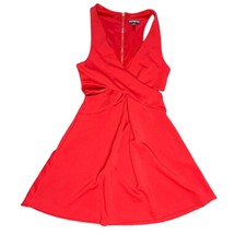 Express Red Dress Sleeveless Fit & Flare Party Cocktail Mini Size 2
