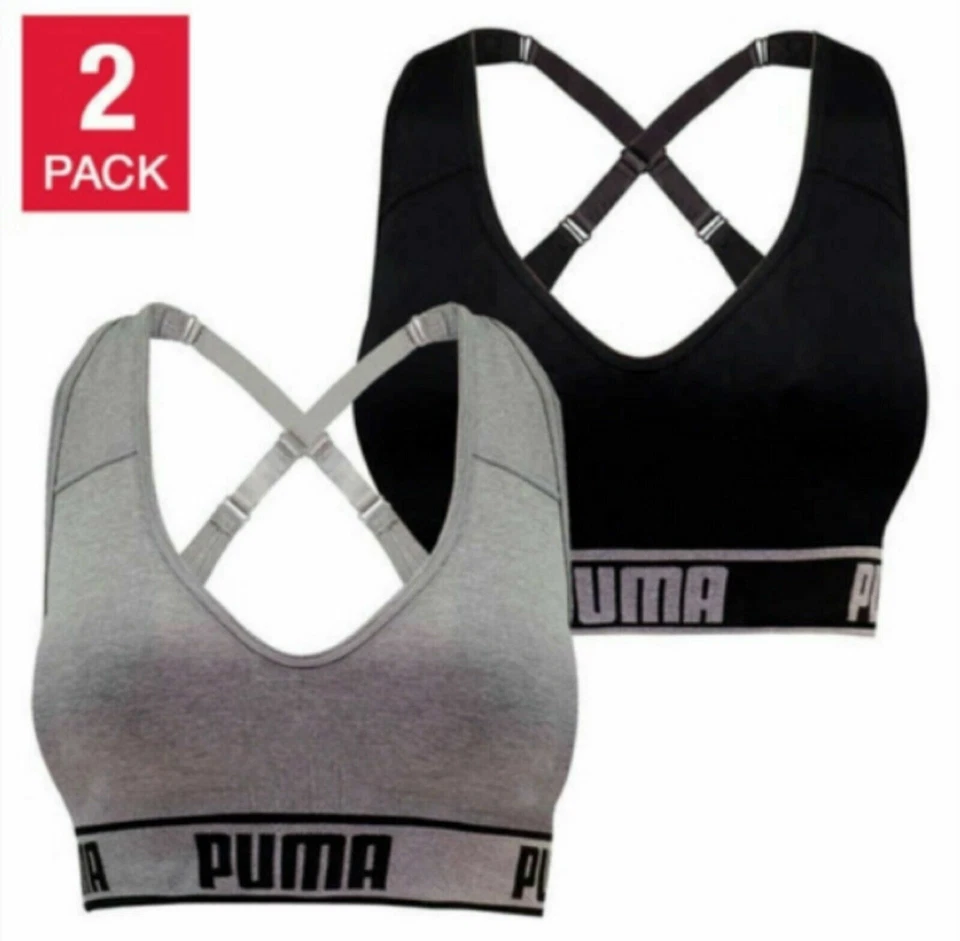 Puma Women's Seamless Sports Bra , 1, 2 Pack - Image 2 of 4