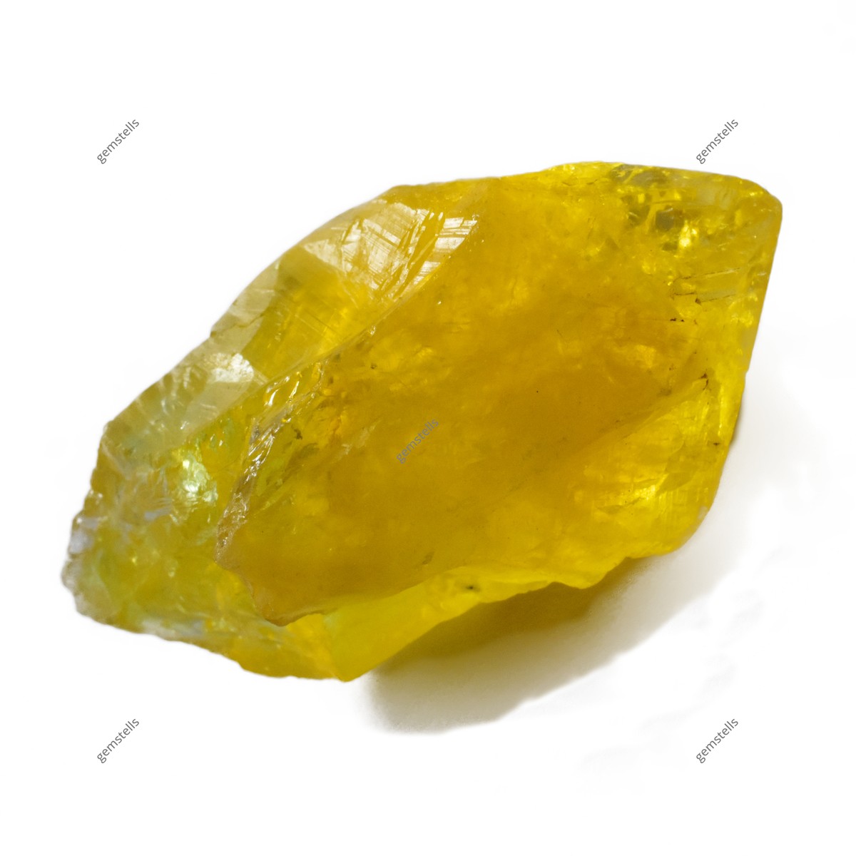 画材 Sapphire Genuine Coarse Natural Yellow Sapphire 9.80 CT Uncut Rough Raw Stone