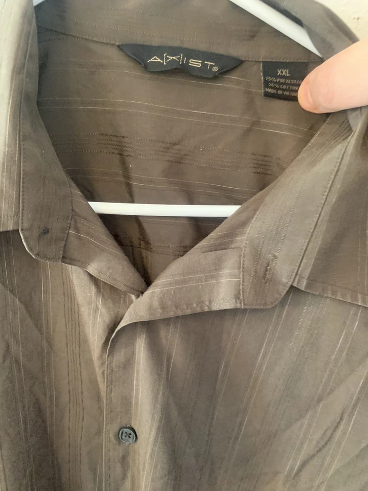 A[X]IST Men's Button-down LONG Sleeve Shirt size XXL,  brown,  - Image 2 of 4