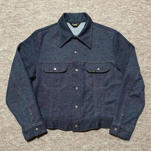 Lee Denim Jacket G Jean Poly Blend Made in USA Vintage 70s M-image