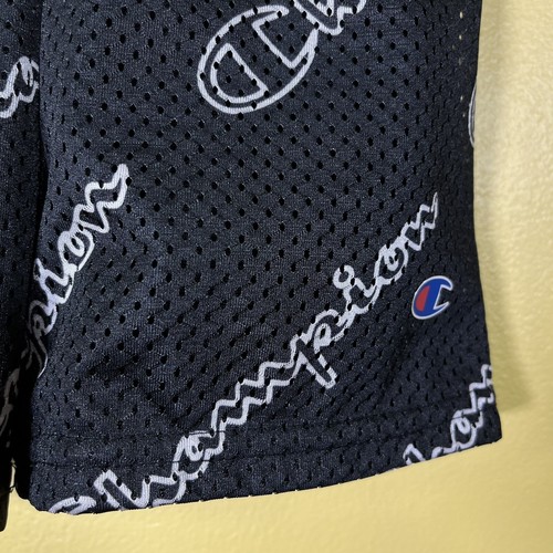 Champion Boys 4 Basketball Shorts Black All Over Print Logo Spellout Sports Kids - Picture 3 of 6