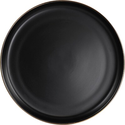 Service De Vaisselle Elama Luxmatte Noir 16 Pièces En Grès