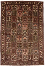 Brown Floral Garden Oriental Rug Wool Vintage Farmhouse Decor Carpet 7X10 ft