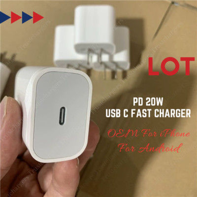 20W USB-C Fast Wall Charger Adapter PD Cube For iPhone 16 14 12 iPad Android Lot