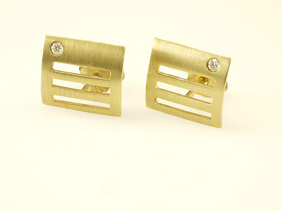 585 Gold Ohrstecker Gelbgold 14 Karat mit  echten Diamanten