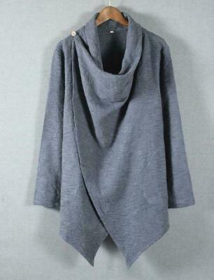 Mens Vintage Chinese Style Cotton High Neck Poncho Cloak Trench Outwear Coat HOT