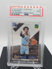 JA MORANT 2019-20 CLEARLY DONRUSS THE ROOKIES GOLD SPARKLE /5 PSA 9