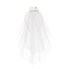 Bride Headband with Veil Bachelorette Party Hairband Bridal Hairbands and