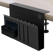 Desk Side Organizer, Desk Laptop Holder with Magnetic Pen Holder, No Drill Ha...