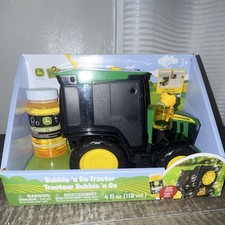 John Deere Bubble 'n Go Tractor Bubble Toy w/ Solution 4 fl oz, Ages 3-4