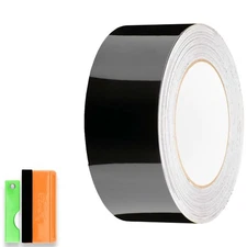 2 in x 25 FT Gloss Black Vinyl Wrap Kit Sticker Decal for Black Out Chrome Re...