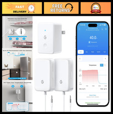 Wireless Digital Refrigerator Thermometer with Alarm App - 2 Pack, Free Data E