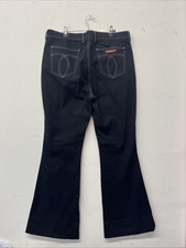 JOHNNY WAS x SASSON Black Flare Jeans Women  s Contrast White Stitch Sz 33