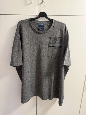 Modernes T-Shirt Gr:5XL, Canda, grau meliert, Brusttasche