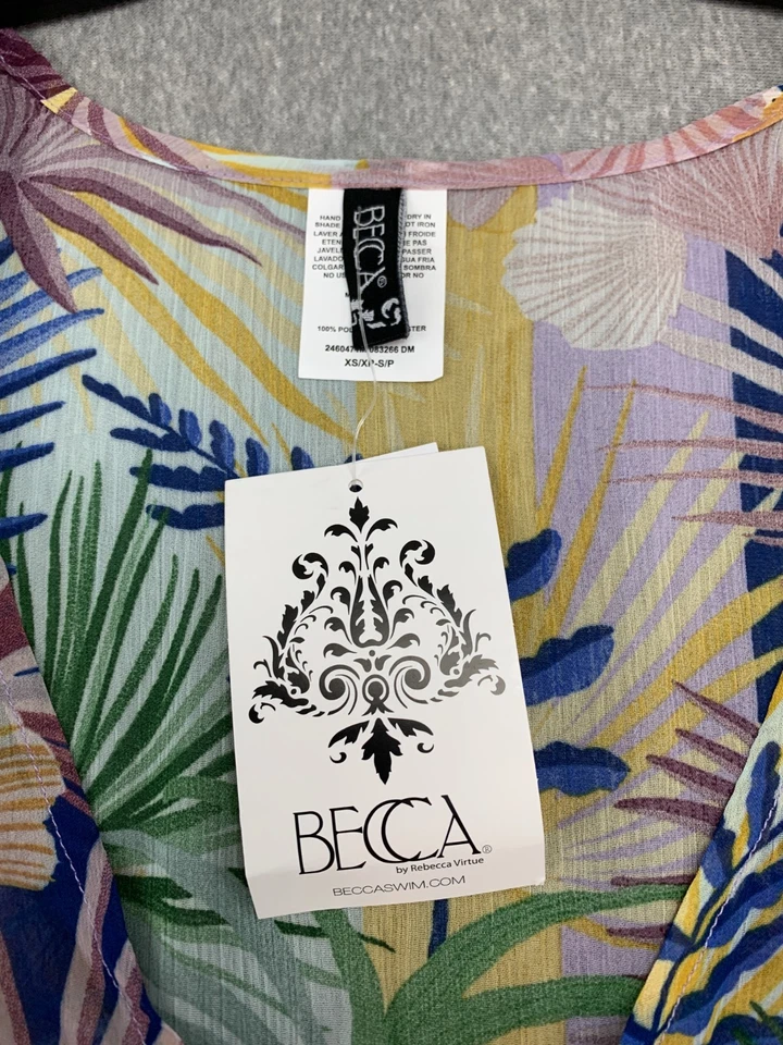 Becca By Rebecca Virtue Under the Sea Cover Up Dress Womens XS-S Green Swimwear - Image 3 of 4