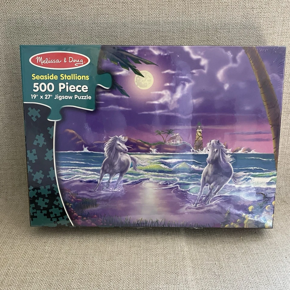 Melissa & Doug Seaside Stallions Jigsaw Puzzle 500 piece 19"x 27" New Sealed - Image 1 of 4
