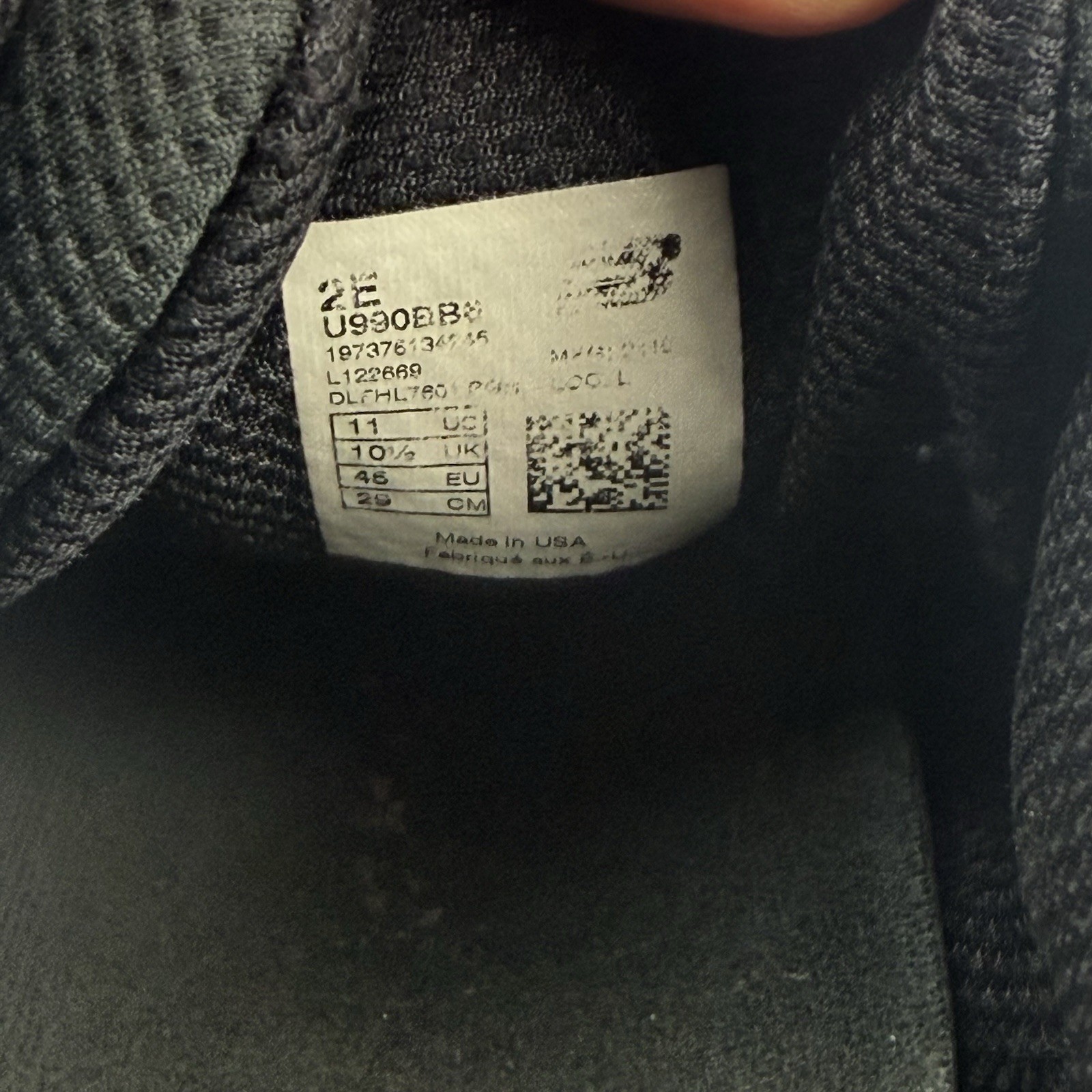 New Balance 990 v6 Triple Black Made in USA, Men's, Suede, U990BB6 Size 11 thumbnail 12