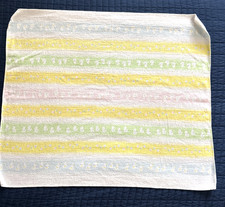 Flannel Baby Blanket Ducks Dots Stripes Pastel Vintage Hospital 28" x 35"