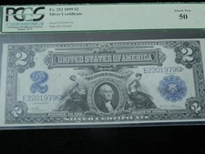 1899 $2 United States Silver Certificate - AU 50 - PCGS Currency