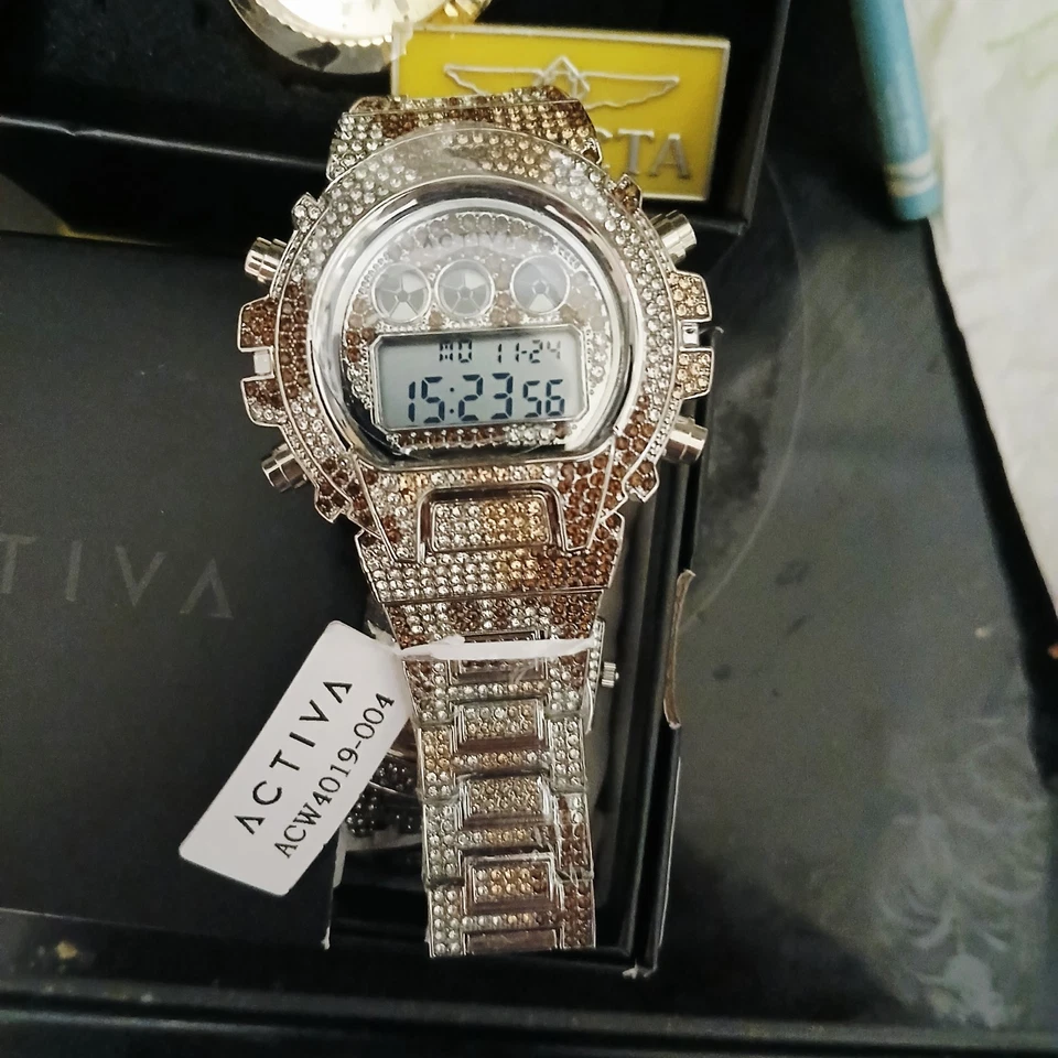 ACW4019-003- Reloj digital para hombre Activa Soluna X Invicta - 51 mm, dorado/cristal Foto 2 de 4