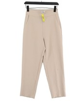 NA-KD Women's Suit Trousers UK 8 Cream Polyester with Elastane Dress Pants