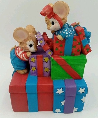 Vintage Christmas San Francisco Music Box Co. 1993 Mouse Capers 5''× 4'' Tested