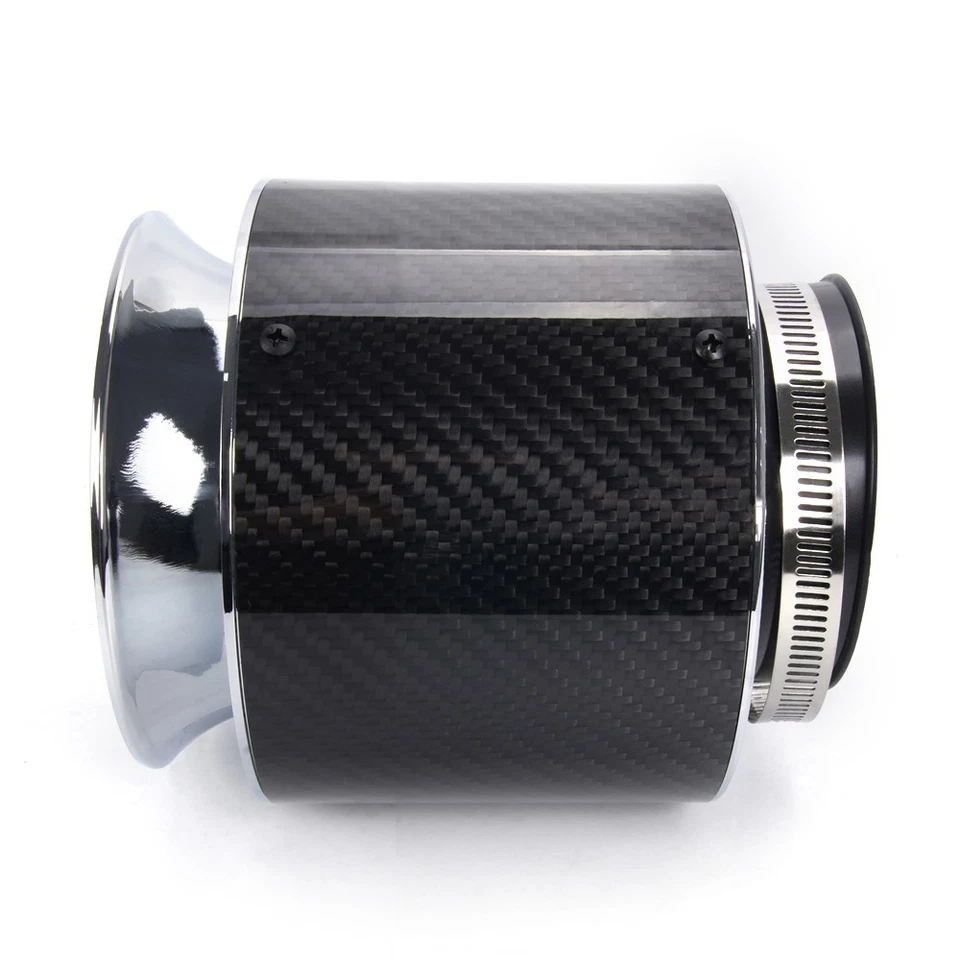 Filtro de aire de alto flujo de fibra de carbono de entrada universal de 3" para entrada de aire frío/entrada corta Ram Foto 4 de 4
