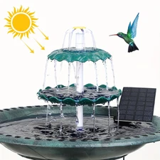 Solar Fountain Outdoor 3-Tier Solar Bird Bath with 3.5W Solar-Powered Water Pump