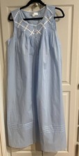 New W Tags Eileen West Pintuck Blue Sleeveless Cotton Nightgown blue size Med