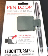 Self-Adhesive Pen Loop Leather Sticker Holder with Elastic Band BlacK