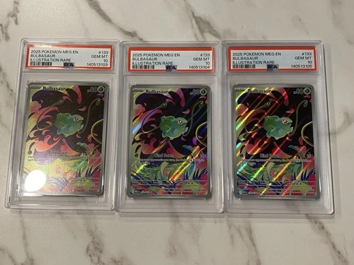 3x Subquential 2025 Pokemon Mega Evolution #133 Bulbasaur 133/132 PSA 10 Gem
