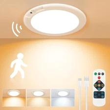 Rechargeable Ceiling Light, No Wiring Battery Operated 1 Pack, Multicolor 