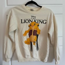 Disney The Lion King Cream Simba Crewneck Sweater Sweatshirt women's XS