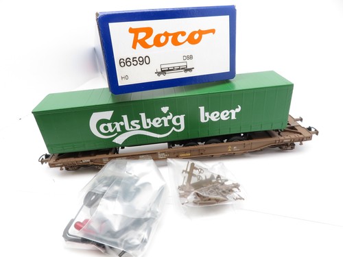 368H0 - Roco 66590 - Taschenwagen braun DSB Carlsberg Beer - top in OVP | Condition: Gebraucht