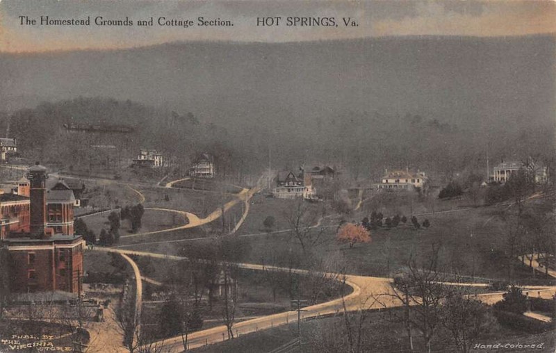 Hot Springs Virginia Homestead Grounds and Cottages Vintage Postcard AA115838