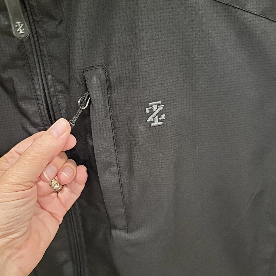 Izod Windbreaker Vest Mens Sz XL Black Lightweight Soft Shell Fleece Lining Zip - Image 4 of 4
