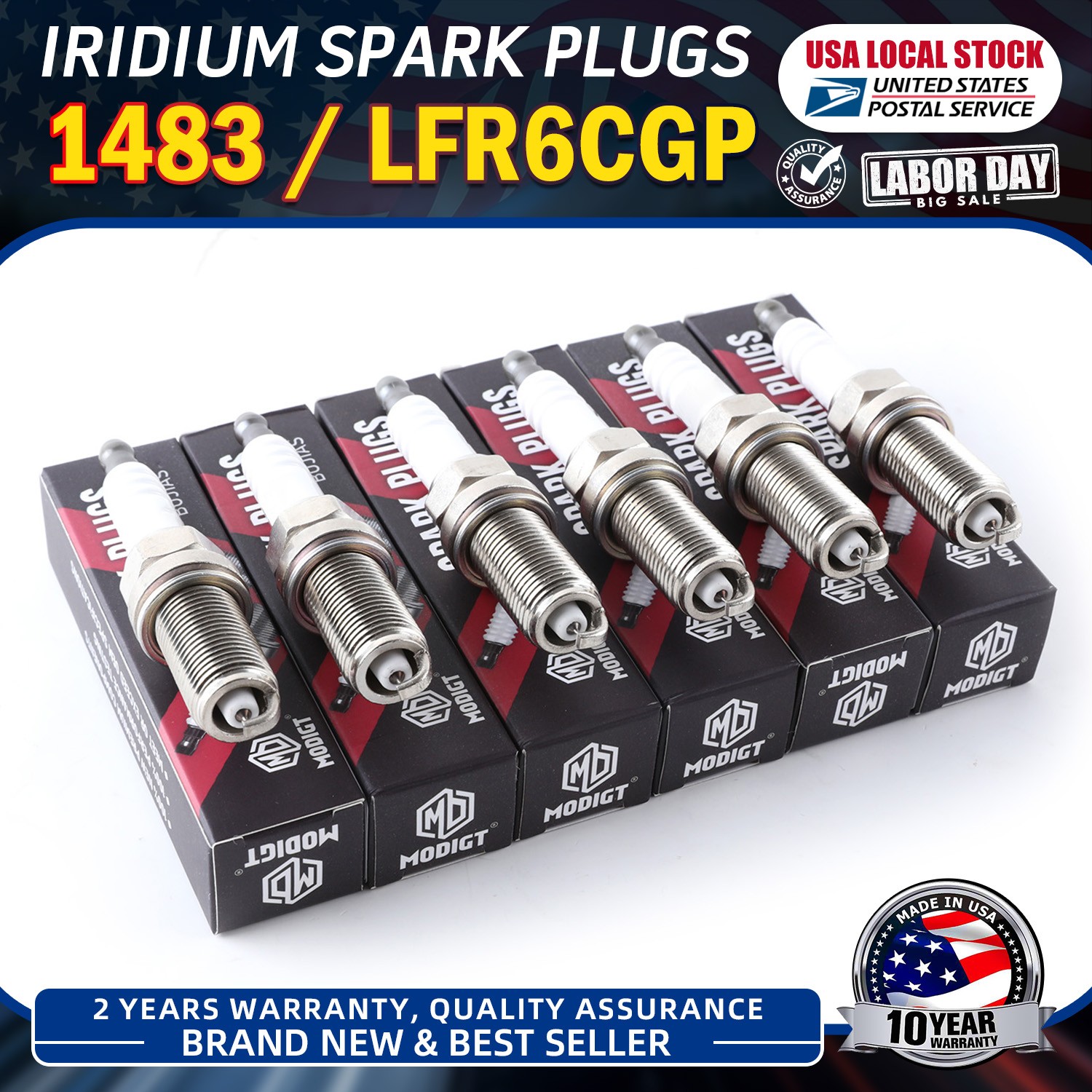 For Toyota Kia Audi Nissan Auto Iridium Spark Plugs 6Pcs For NGK LFR6CGP/1483