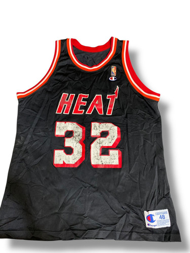 Harold Miner Vintage Champion Heat Jersey Size 48 XL Mens Authentic Black
