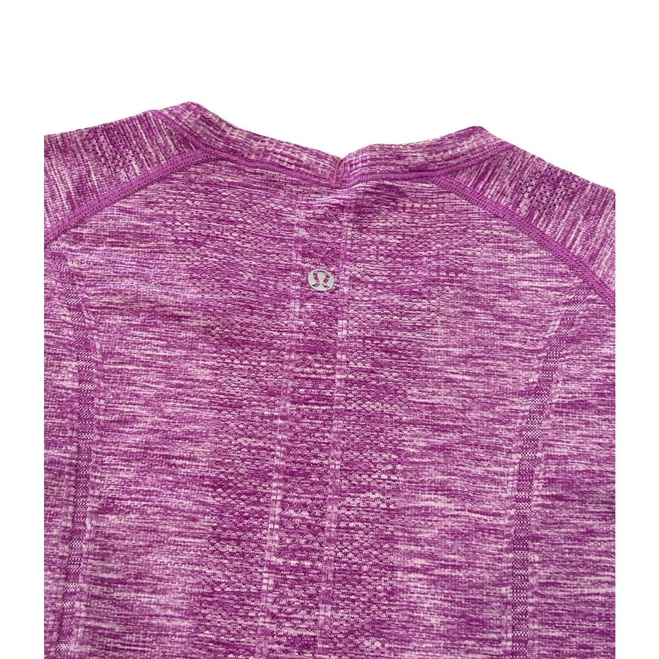 Camiseta Lululemon Swiftly Tech para mujer talla 8 púrpura malla manga corta Foto 3 de 4