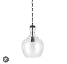 Meyer&Cross Verona 1-Light Blackened Bronze Pendant Clear Glass Shade